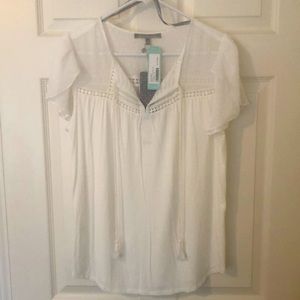 NWT Daniel Rainn SahareybTassel Knit Top Off-white medium